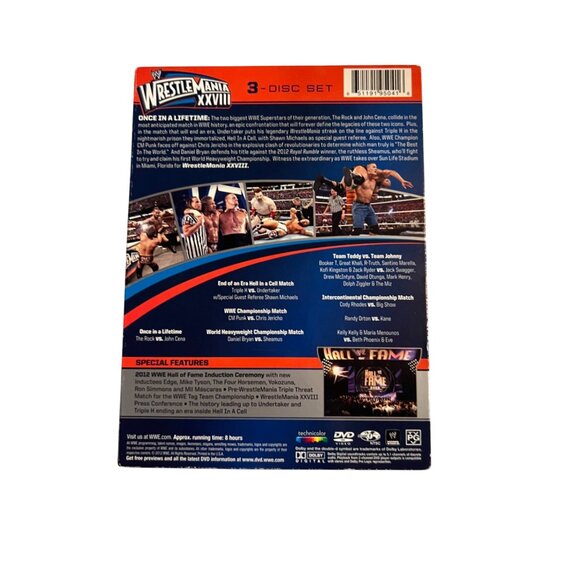 WrestleMania XXVIII 2012 DVD 3-Disc Set The Rock John Cena Wrestling Pre-Owned - Picture 2 of 6